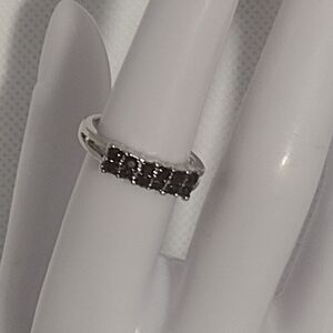 Black Twelve Silvery Ring